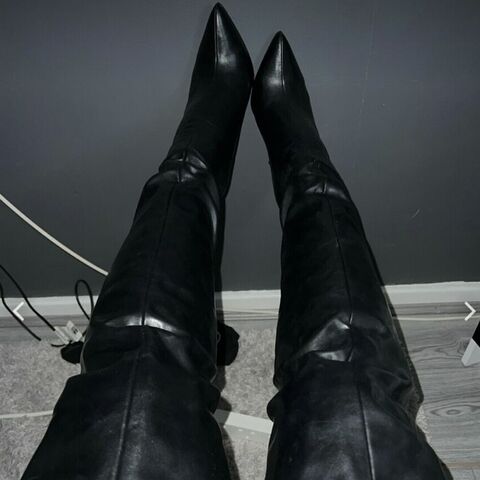 Leather boots fetish